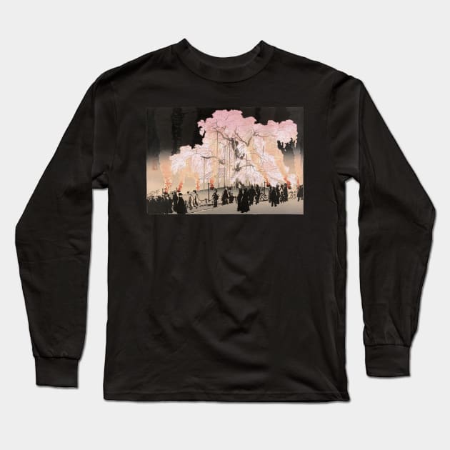 Cherry Blossoms in the Evening at Maruyama park Long Sleeve T-Shirt by UndiscoveredWonders